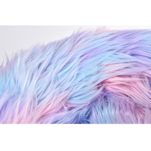 Лежанка пушистая для собак и кошек круглая Elite Единорог розово голубого цвета 50cm