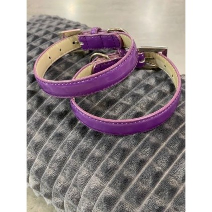 Ошейник для собак с лаковым покрытием, фиолетовый