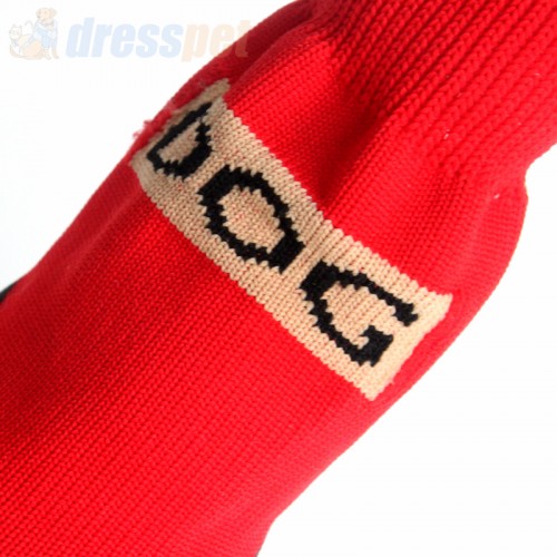 Водонепромокаемые носки для собак Multibrand "DOG" с липучкой вокруг лапки, красный