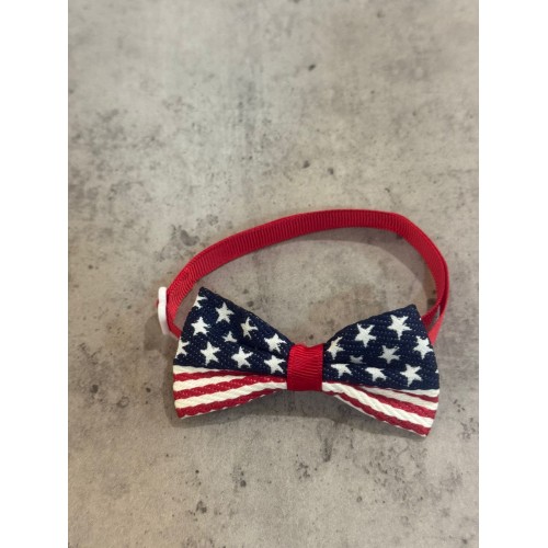 Бант на шию для собак і кішок Американський прапор червоний
