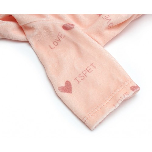 Пижамка велюровая для собак Is Pet "Сердечки" розовый