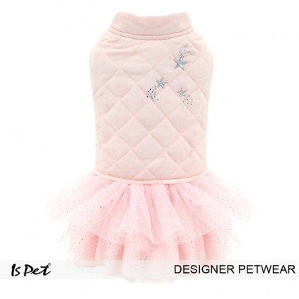 Жилетка - сукня для собак Is Pet прикрашена зірками, з фатиновою спідницею, рожева