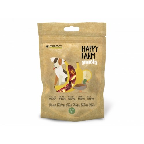 Ласощі для собак м\'ясні HAPPY FARM качка з бананом, 80гр
