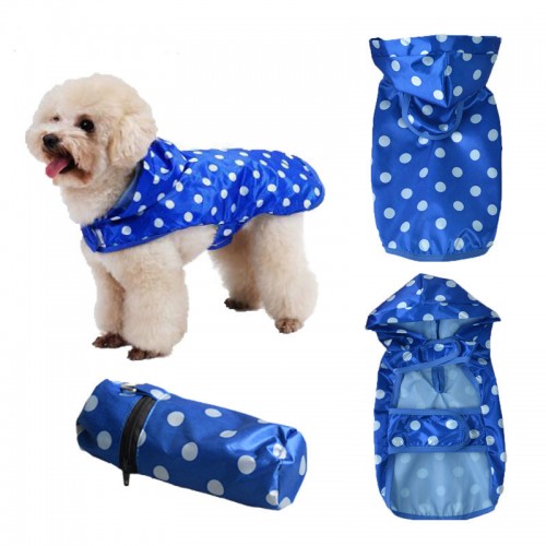Дощовик для собак Multibrand "Горох" блакитний