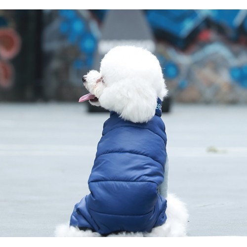 Комбинезон зимний для собак Cheepet "Дутик" двухсторонний синий