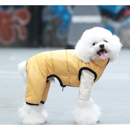 Комбинезон зимний для собак Cheepet "Дутик" двухсторонний желтый