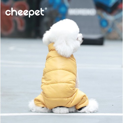 Комбинезон зимний для собак Cheepet "Дутик" двухсторонний желтый