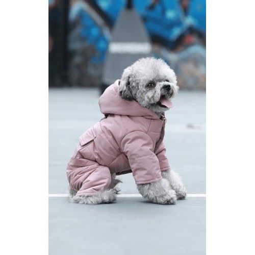 Зимний комбинезон для собак Cheepet "Карман" розовый