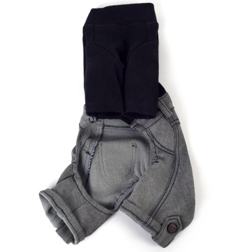 Трикотажный комбинезон для собак Cheepet штанишки из серого джинса Levi, черного цвета