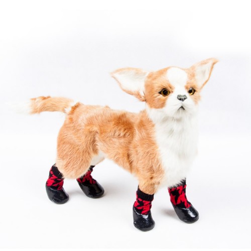 Водонепромокаемые носки для собак Multibrand "Гусиные лапки" красный