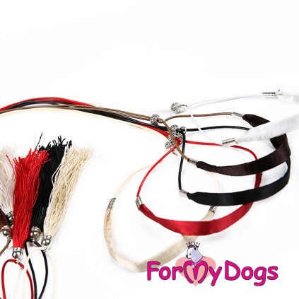 Ринговка для выставки собак на ринге For My Dogs шелковая,125см черного цвета
