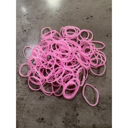 Одноразові гумки для собак для волосся силіконові, широкі 1,4см 100шт прозоро рожевий