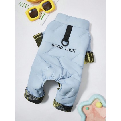 Зимовий комбінезон для собак "Good Luck" з кільцем на спинці, блакитний