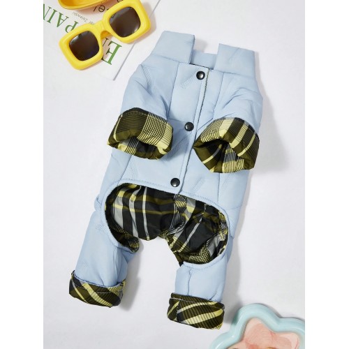 Зимовий комбінезон для собак "Good Luck" з кільцем на спинці, блакитний