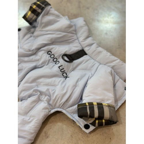 Зимовий комбінезон для собак "Good Luck" з кільцем на спинці, блакитний