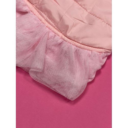 Жилетка--платье для собак с фатиновой юбкой, укашена маленьким пуделем,  розовая