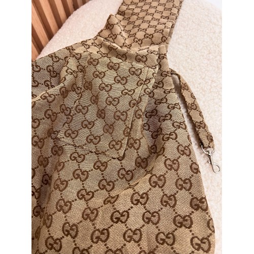 Брендовый слинг-сумка для переноски собак и котов, кенгуру через плечо Gucci, коричневая