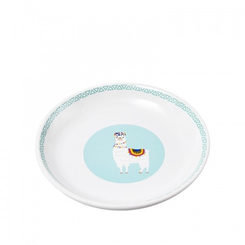 Керамическая миска для собак и кошек Elite "Лама" блюдце, голубой 15,8*15,8*2,6см