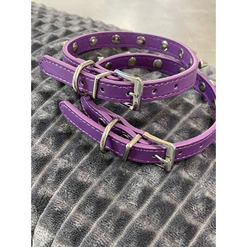 Ошейник для собак с железными шипами, фиолетовый