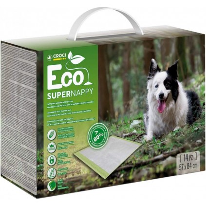 Пелюшки для собак Croci Super nappy ECO абсорбуючі 57х84 см 14 шт