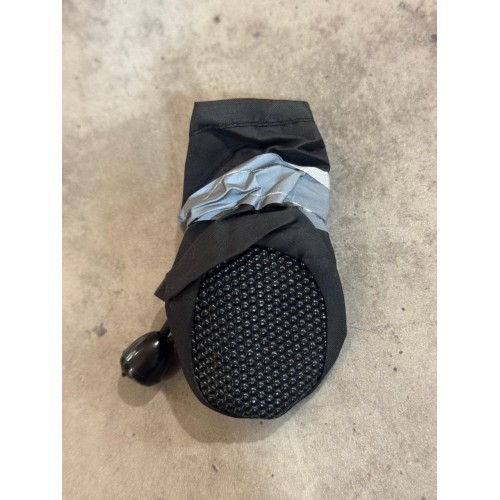 Теплі черевики для собак на весну-осінь "Шнурочки" водонепроникні із затяжкою на флісі, чорні