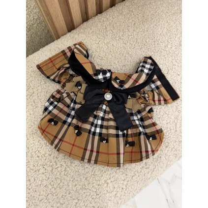 Платье для собак Burberry Classic Bow | Брендовая одежда для питомцев