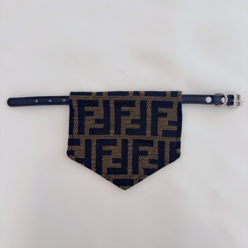 Брендовий нашийник для собак та кішок Fendi FF з банданою | Стильний аксесуар для вихованців