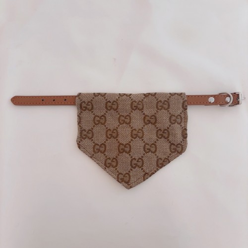 Брендовый ошейник для собак и кошек Gucci GG с банданой | Стильный аксессуар для питомцев