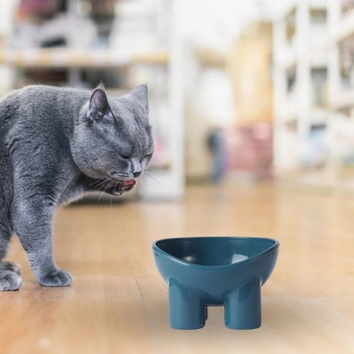 Миска пластиковая для собак и кошек на ножках 14,5*14*10см, синяя