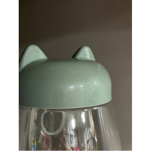 Автоматическая миска-поилка для воды для собак и кошек с ушками 2.5л зеленая