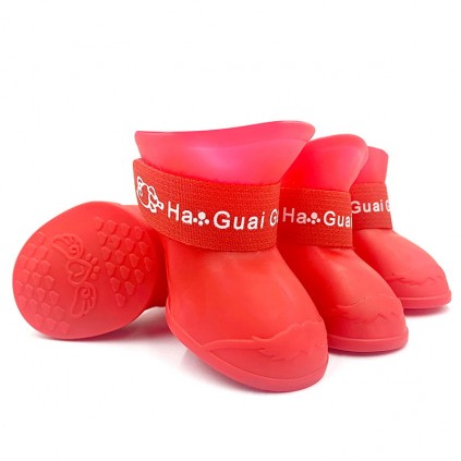 Гумові чобітки для собак Multibrand червоний