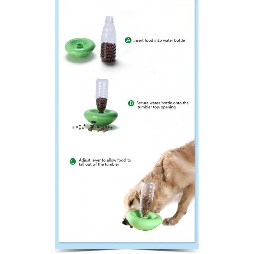 Автокормушка для собак под корм для медленного поедания корма "Неваляшка" пластик 15*7см, зеленая