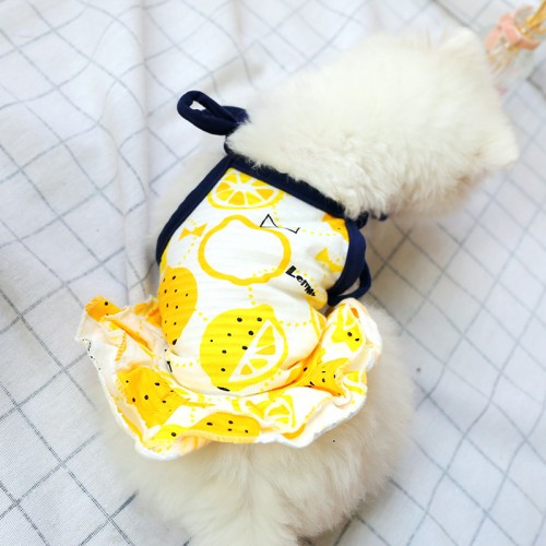 Платье для собак PetCircle "Лимончики" белая