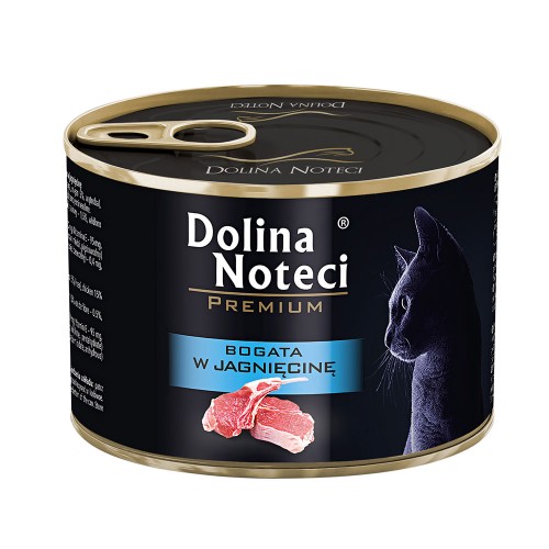 Консерви для котів Dolina Noteci Premium Cat для котів з м\'ясними шматочками в соусі з ягнятком, 185 гр