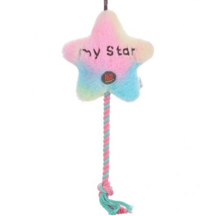 Іграшка для собак Charming Toy DREAM STARS Зірочка плюшева з пищалкою та канатом 17*40cm