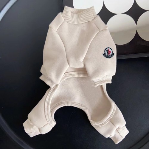 Брендовий трикотажний костюм для собак MONCLER, бежевий