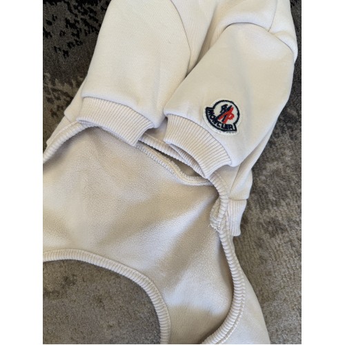 Брендовий трикотажний костюм для собак MONCLER з плюшевою підкладкою, бежевий