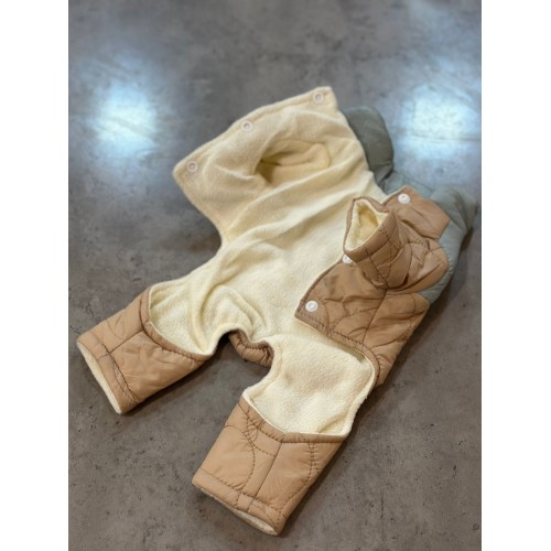 Зимовий комбінезон для собак "Кишенька" з кільцем на спинці, бежевий